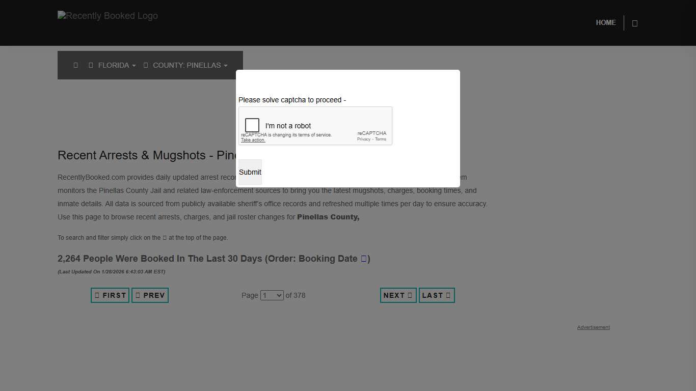 Pinellas County, Florida Mugshots RecentlyBooked.com