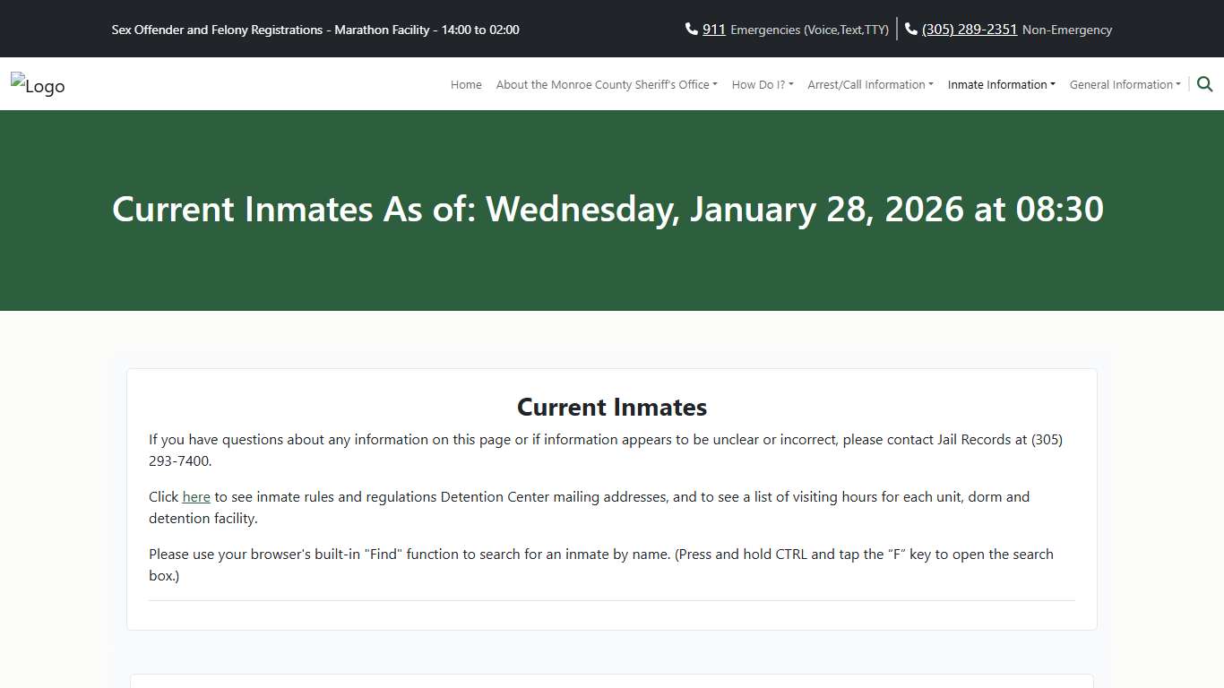 M.C.S.O - Current Inmates
